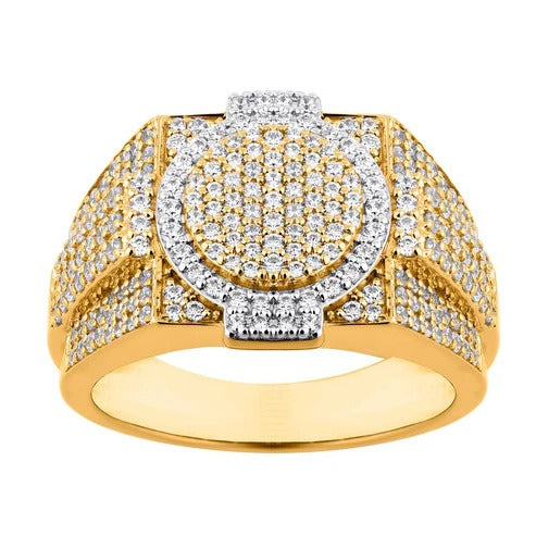 10KT Two-Tone Gold 1.45 Carat Designer Mens Ring