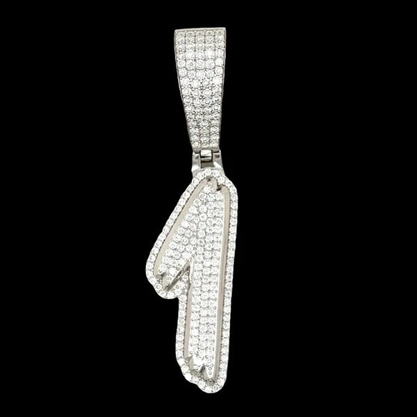 Rhodium Number Pendants 925 Sterling Silver