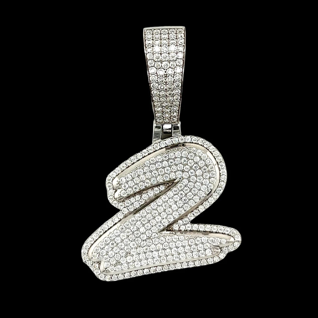 Rhodium Number Pendants 925 Sterling Silver