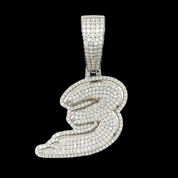 Rhodium Number Pendants 925 Sterling Silver