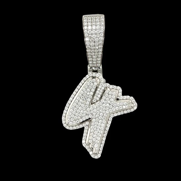 Rhodium Number Pendants 925 Sterling Silver