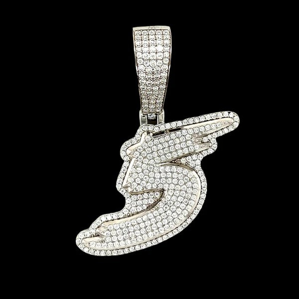 Rhodium Number Pendants 925 Sterling Silver