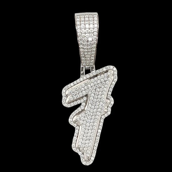 Rhodium Number Pendants 925 Sterling Silver