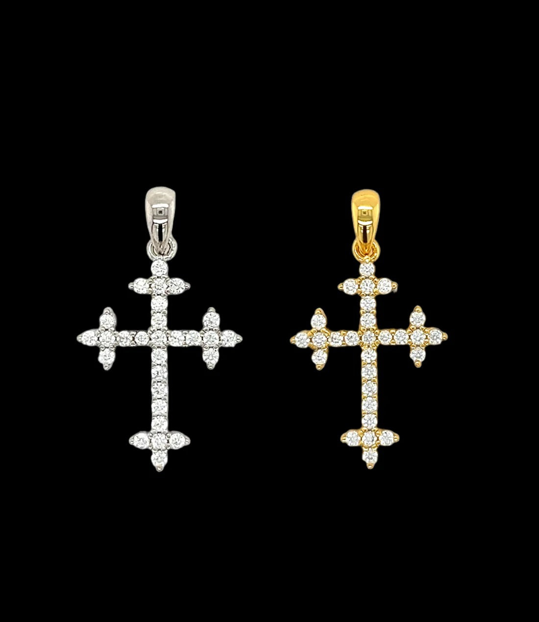 Rhodium MOISSANITE Cross Pendant 925 Sterling Silver