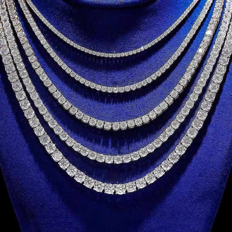 VVS1 Moissanite S925 Silver Tennis Chains Diamond tennis necklace