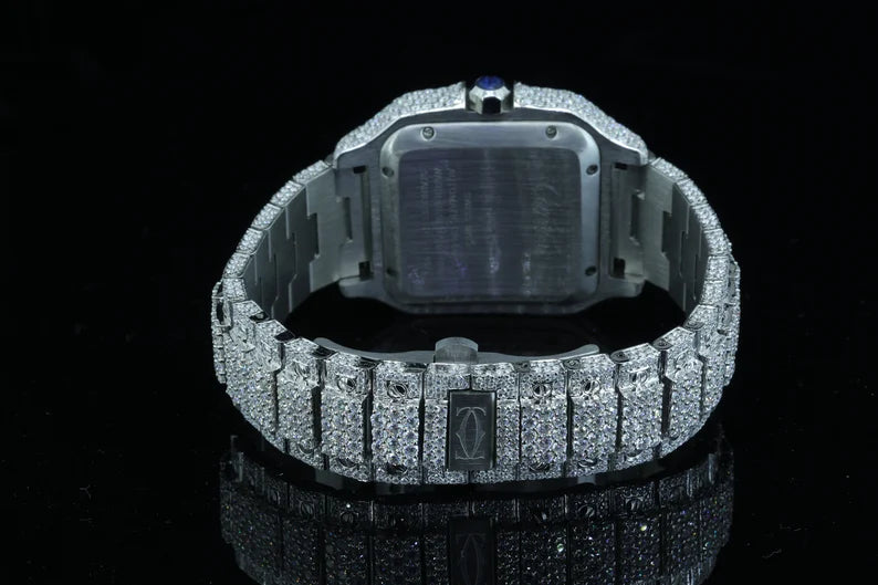 Vvs Moissanite customized hip-hop bling fully iced watch for men (Auto Movement)