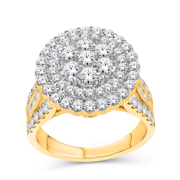 10KT Yellow Gold 2.00 Carat Round Ladies Ring