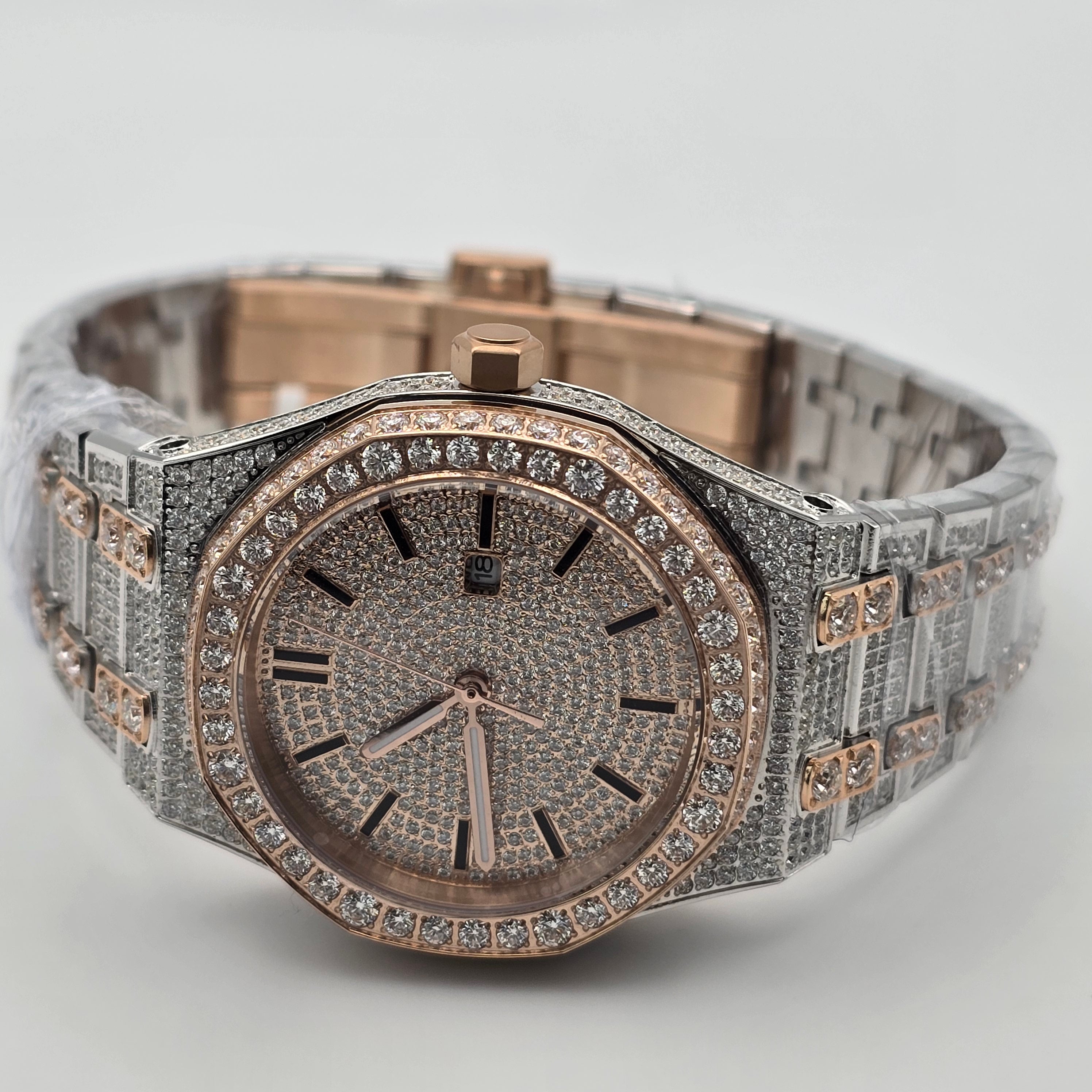 Luxury Full Moissanite Diamond Mechanical Watch