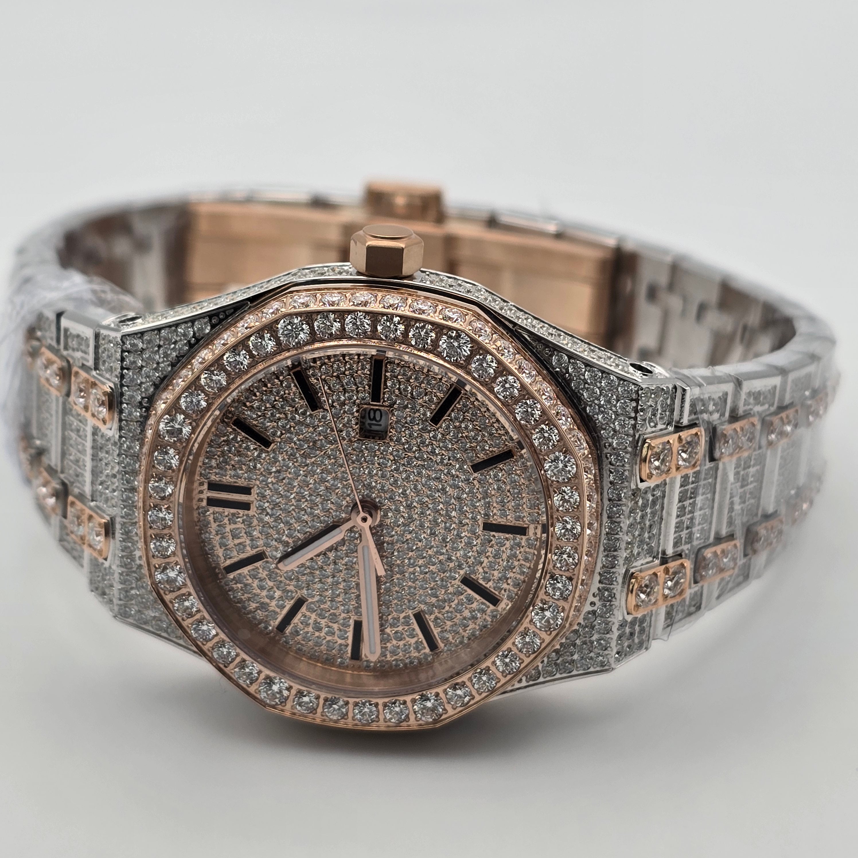 Luxury Full Moissanite Diamond Mechanical Watch