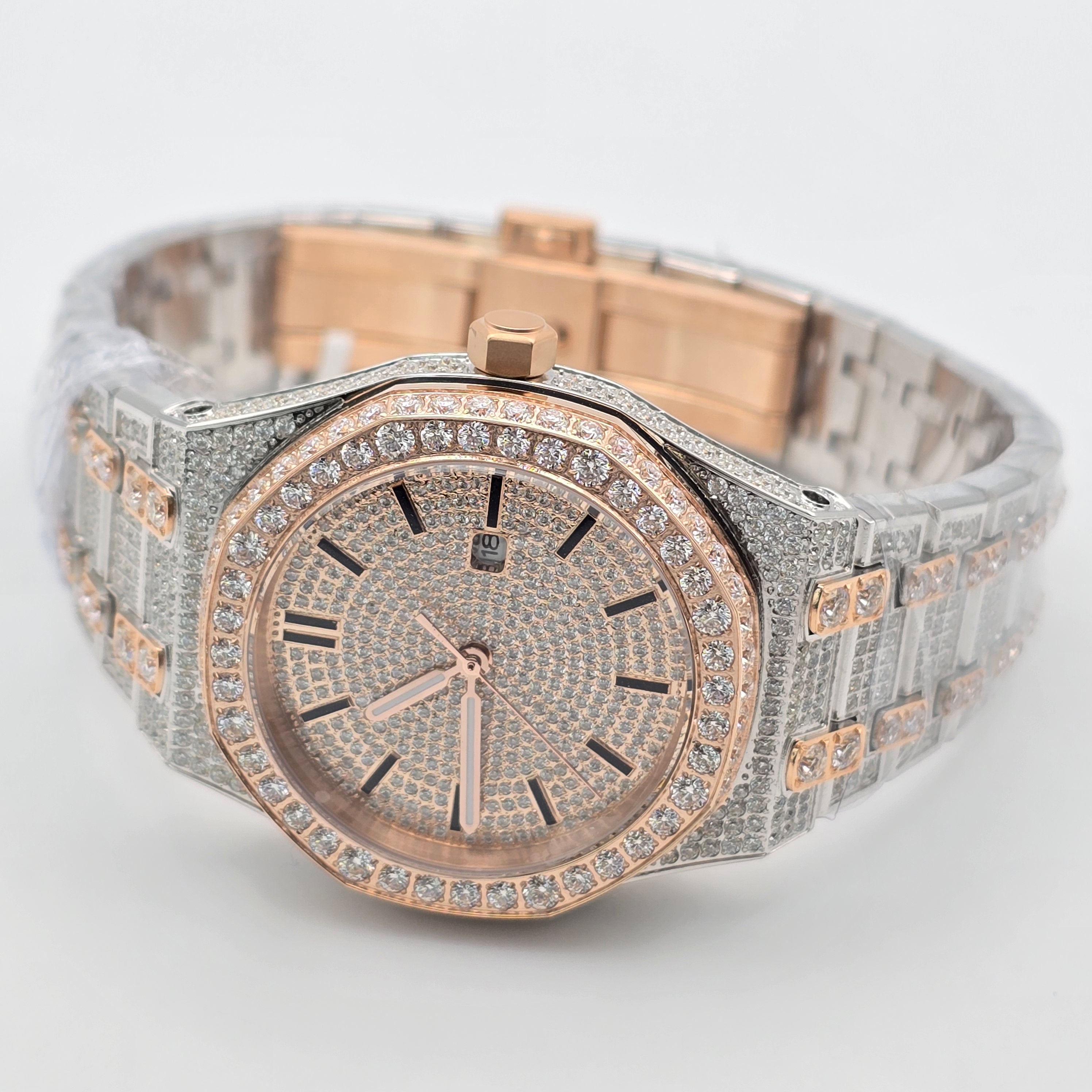 Luxury Full Moissanite Diamond Mechanical Watch