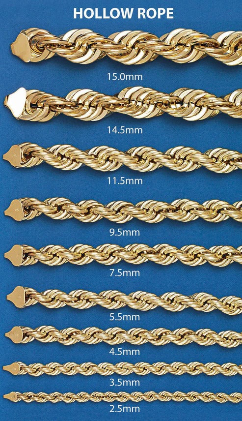 Gold Rope Chain Hollow - 10K Gold Chain