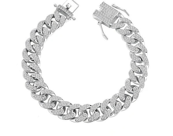 925 sterling silver moissanite Cuban bracelet (ALL SIZES)