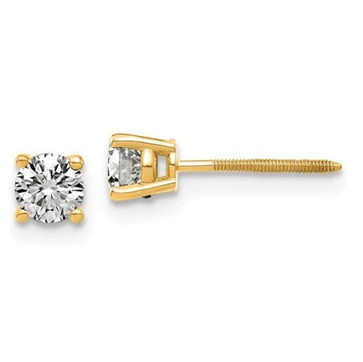 925 Moissanite Diamond Studs -14KT Gold