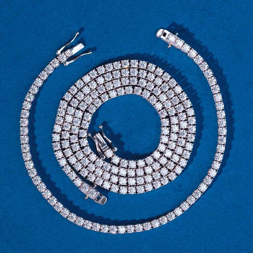 3MM Moissanite Tennis Chain + FREE Tennis Bracelet