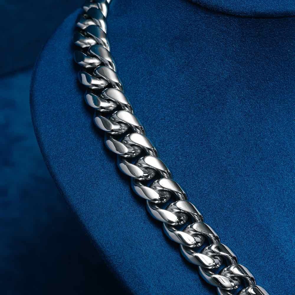 12MM Cuban Link Chain 14K White Gold