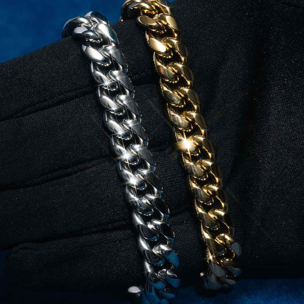 10MM Cuban Link Chain 14K White Gold