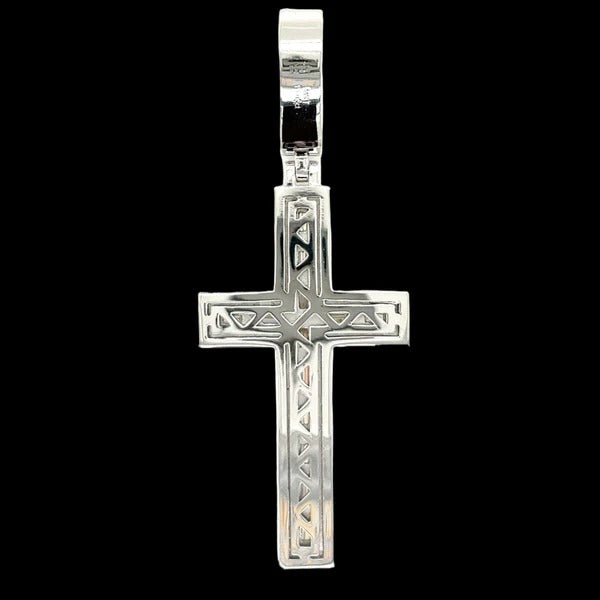 Rhodium Moissanite Cross Pendant Stunning 925 Sterling Silver