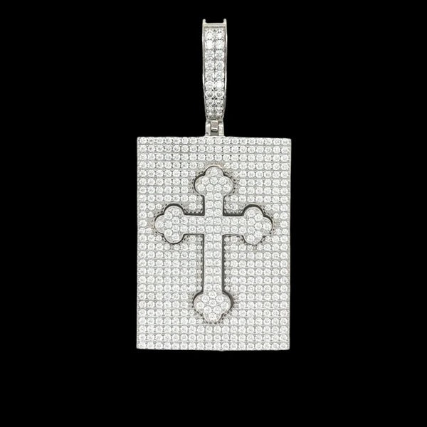 Silver Moissanite 2 IN 1 Cross Pendant 925 Sterling