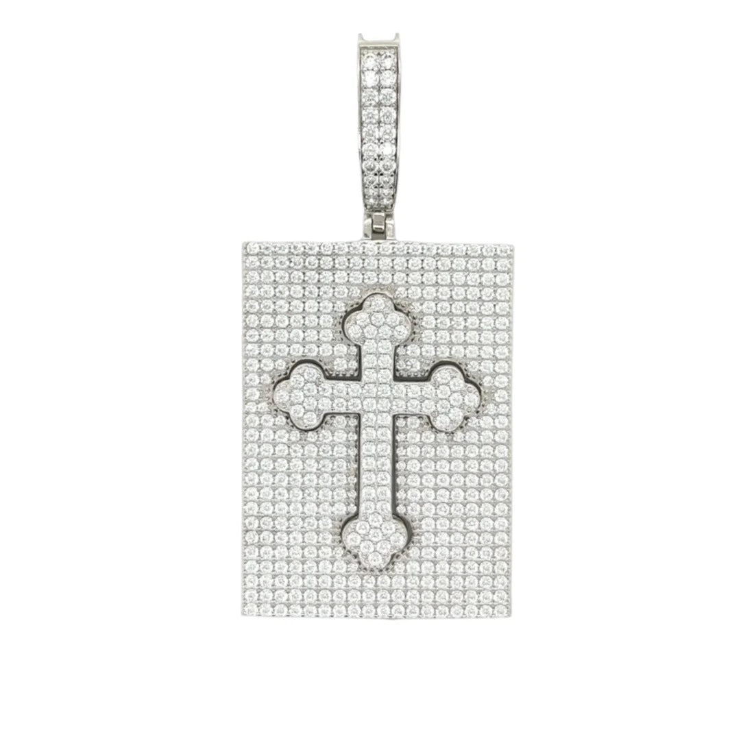 Silver Moissanite 2 IN 1 Cross Pendant 925 Sterling