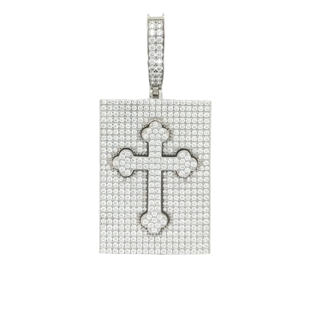 Silver Moissanite 2 IN 1 Cross Pendant 925 Sterling