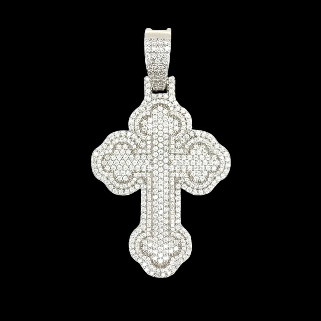 Rhodium Moissanite Cross Pendant Stunning 925 Sterling Silver