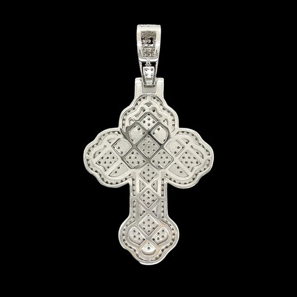 Rhodium Moissanite Cross Pendant Stunning 925 Sterling Silver