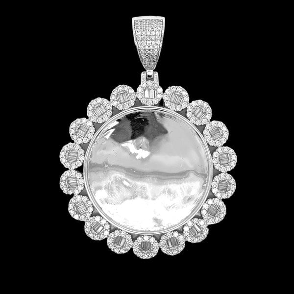 Round Picture Charm Pendant 925 Sterling Silver