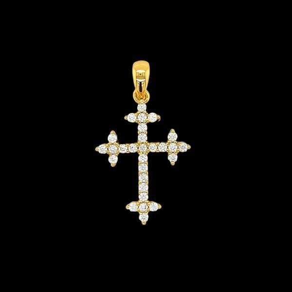 Rhodium MOISSANITE Cross Pendant 925 Sterling Silver