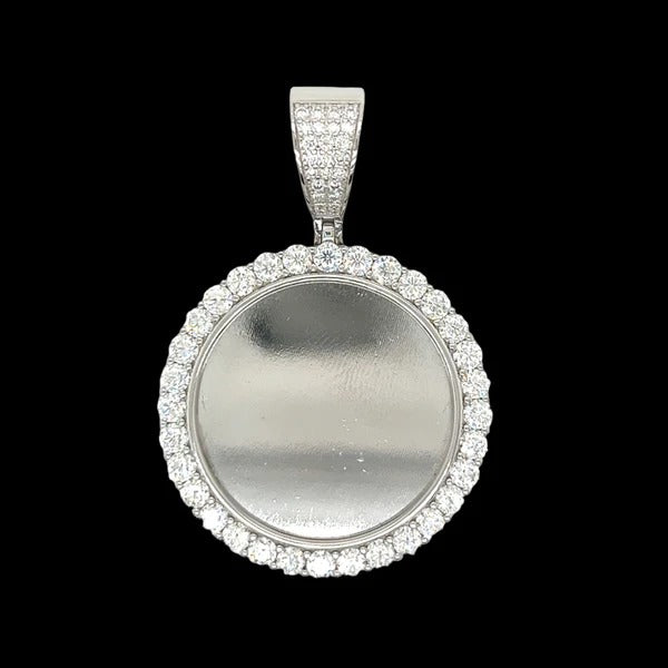 Round Picture Charm Pendant 925 Sterling Silver