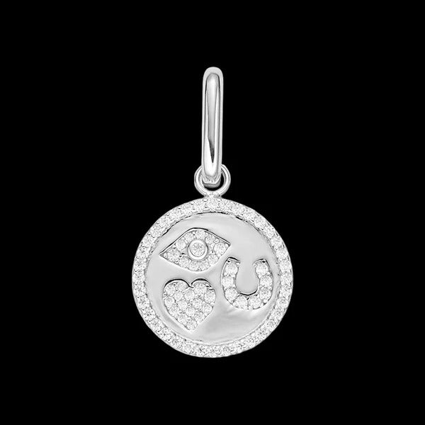 EYE LOVE YOU Charm Pendant 925 Sterling Silver