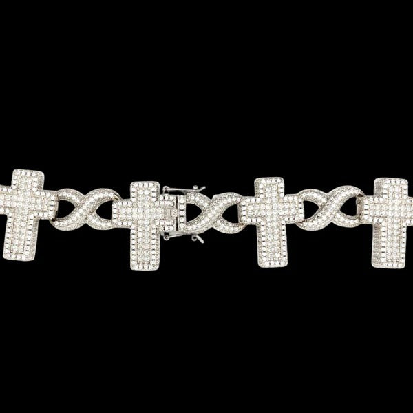 Iced Out Rhodium 26MM INFINITY CROSS Chain