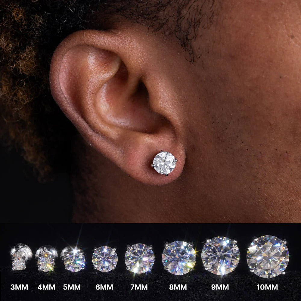 VVS Moissanite Stud Earrings (ALL SIZES)