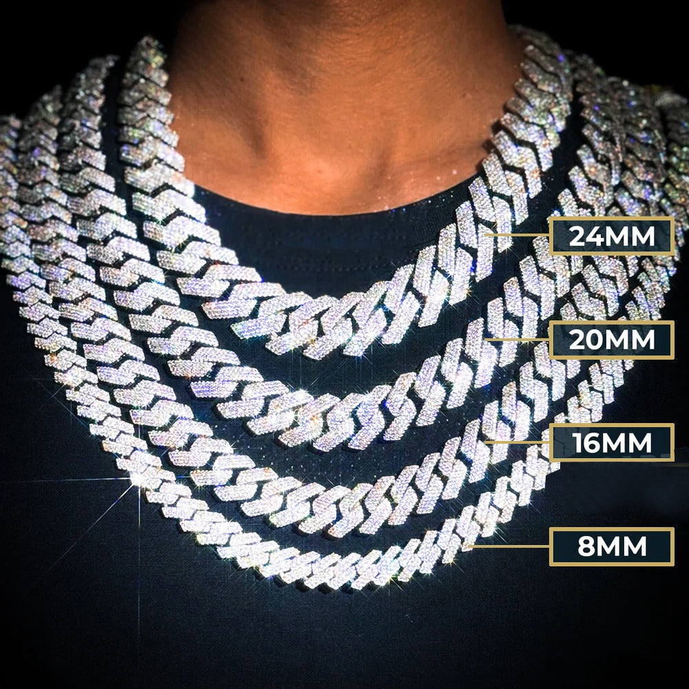 Moissanite Cuban Link Chain 14K Gold (ALL SIZES)