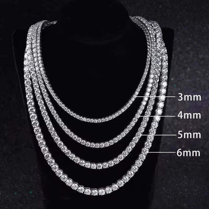 VVS1 Moissanite S925 Silver Tennis Chains Diamond tennis necklace